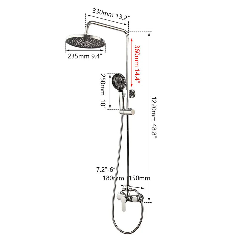 Afralia™ 8 Inch Stainless Steel Rainfall Shower Set in Chrome Finish