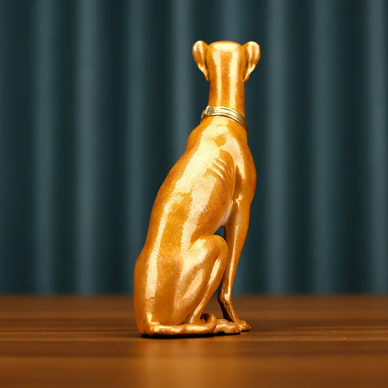 Afralia™ Greyhound Metal Sculpture: Handcrafted Dog Figurine for Home Decor