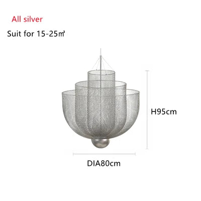 Afralia™ Gold Mesh Grid Ceiling Chandelier: Dimmable LED Indoor Lighting