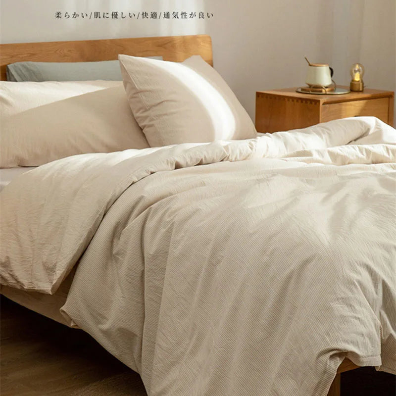 Afralia™ Luxury Cotton Bedding Sets: Soft & Breathable Striped Home Textile Collection
