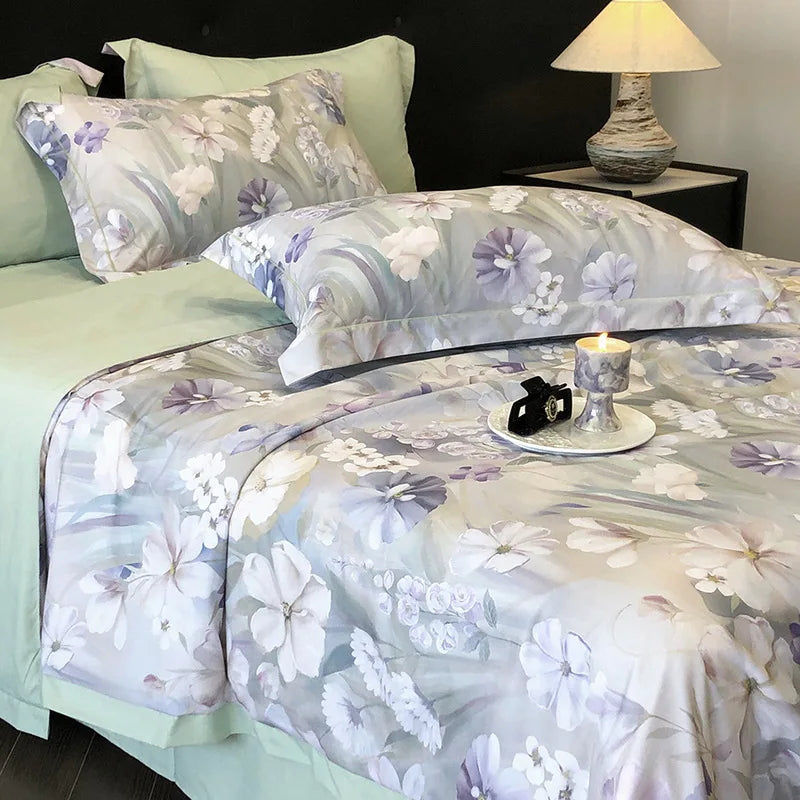 Afralia™ Summer Cool Quilt Set with Sheets Pillowcases - Ice Silk Chiffon Yarn Fabric