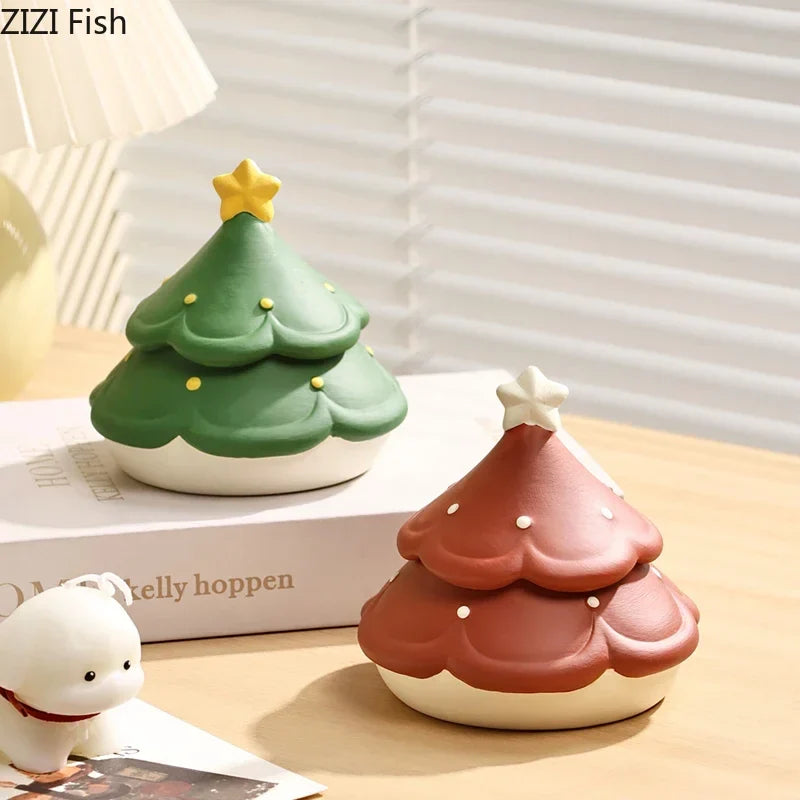 Afralia™ Christmas Tree Ceramic Ashtray - Creative Desktop Weed Tray Gift