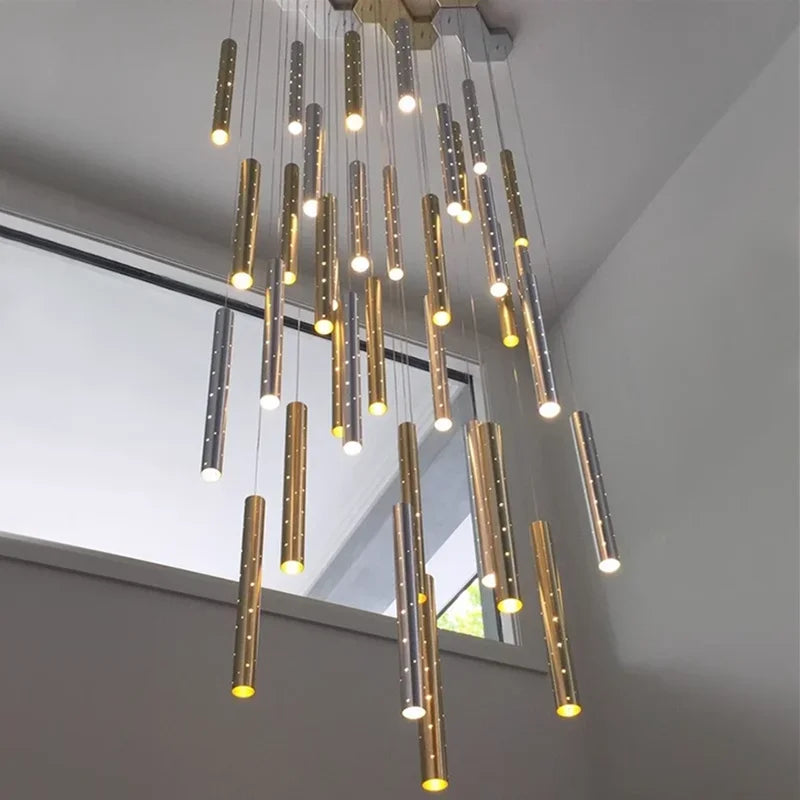 Afralia™ Gold/Silver LED Chandelier for Home, Restaurant, and Beauty Club Lighting