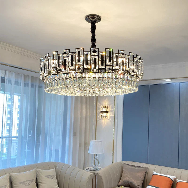 Afralia™ Crystal Chandelier: Modern Elegant Lighting for Living Room, Bedroom, Kitchen