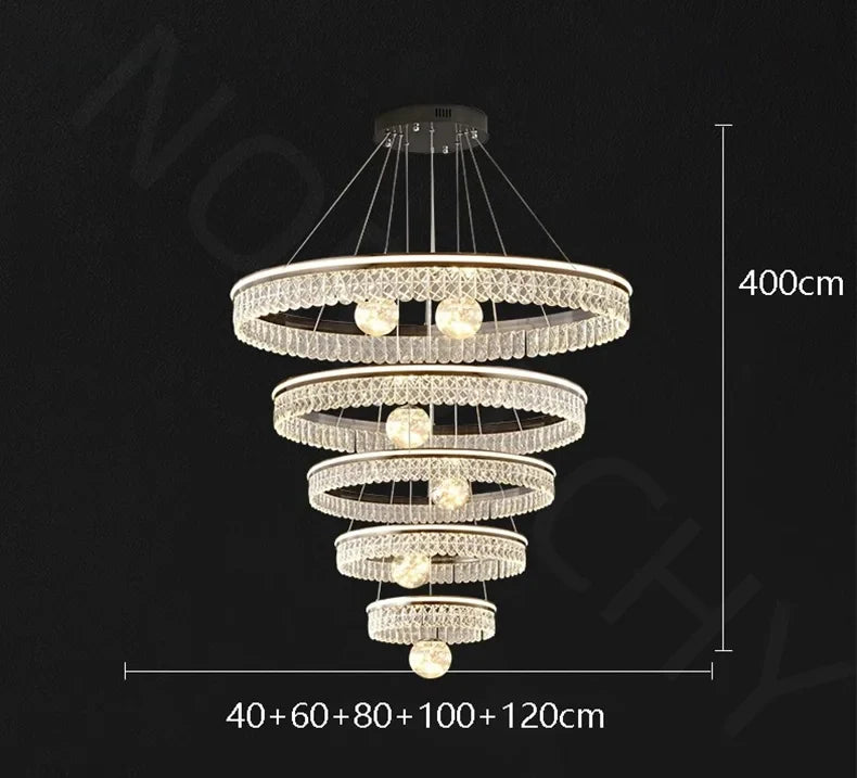 Afralia™ LED Rings Pendant Light Chandelier for Living Room and Dining Room