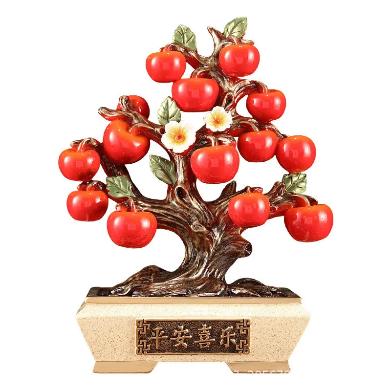 Afralia™ Persimmon Tree Apple Fruit Basket Home Decoration Figurines