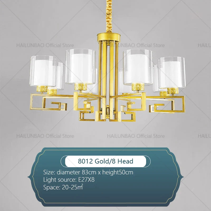 Afralia™ Chinese Style Luxury Living Room Chandelier for Elegant Homes