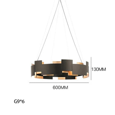 Afralia™ Black Scandinavian Style Ceiling Chandelier LED Lustres for Living Room Bedroom