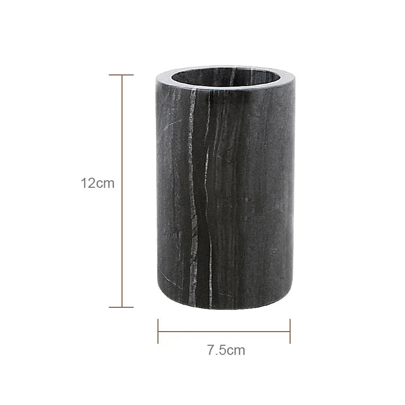 Afralia™ Tree Black Marble Bathroom Accessories Set: Toothbrush Holder, Soap Dispenser, Soap Dish