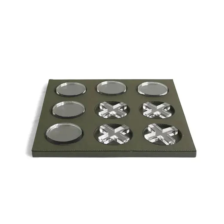 Afralia™ Geometric Checkerboard Grid Leather Chess Transparent Chessboard Home Decor Figurines