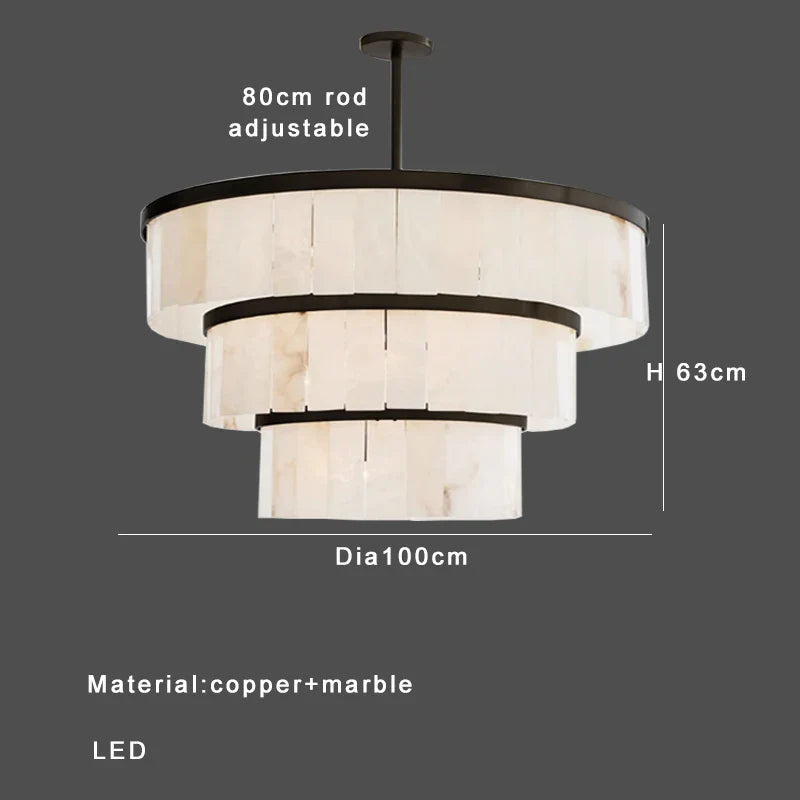 Afralia™ Marble Pendant Light: Luxury Dimmable LED Chandelier for Dining Room Decor