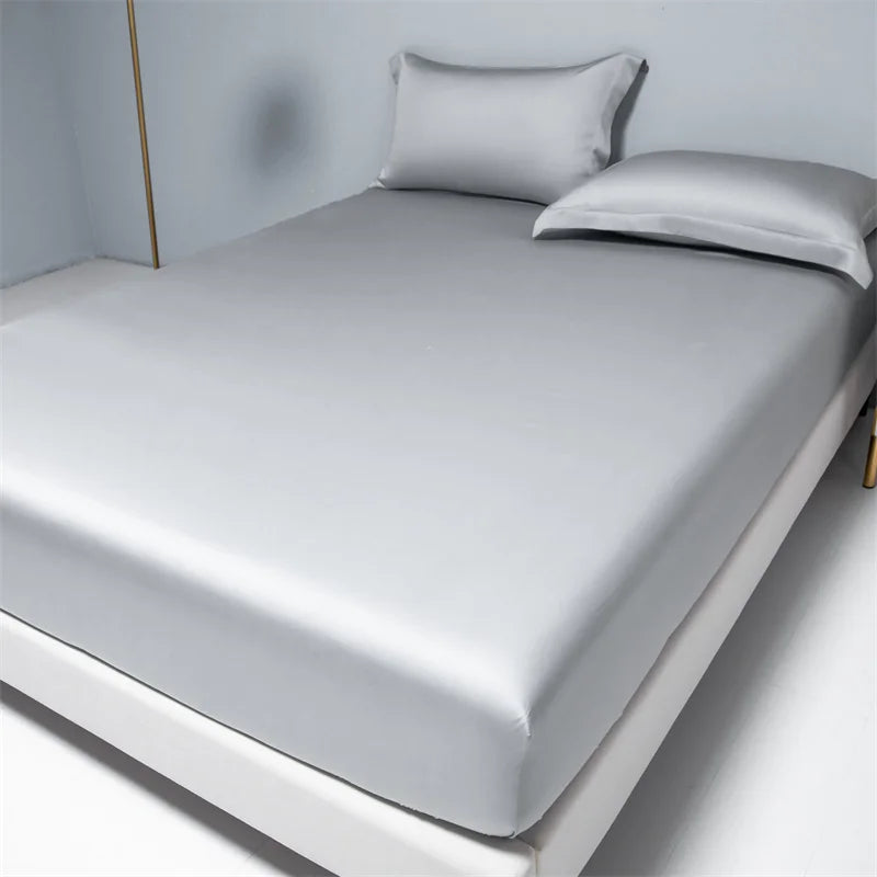 Afralia™ 1000TC Egyptian Cotton 10 Colors Fitted Sheet, King Queen Twin Sizes, Dark Gray