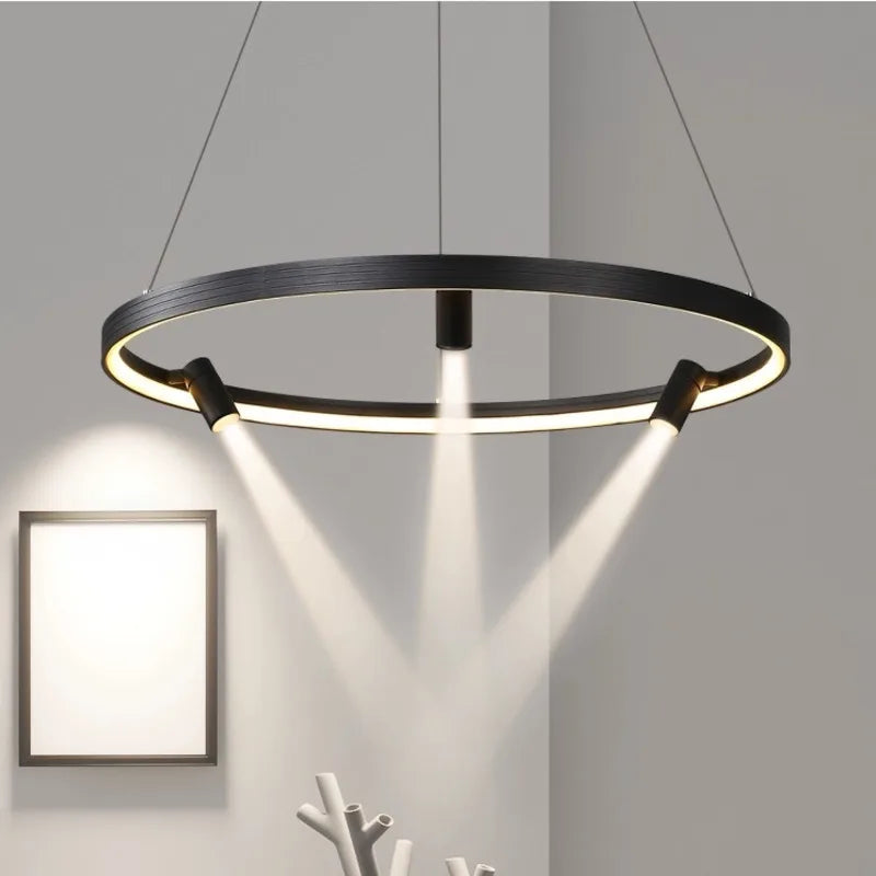 Afralia™ Nordic Black LED Pendant Lights for Home Decor - 80x10cm