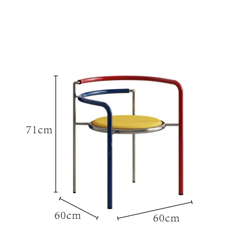 Afralia™ Stainless Steel Modern Living Room Chair Baby Dining Restaurant Hotel Furniture
