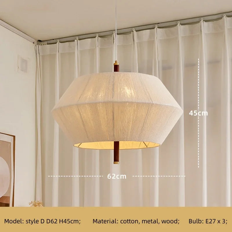 Afralia™ Wabi Sabi Cotton Thread Pendant Chandelier LED Ceiling Light