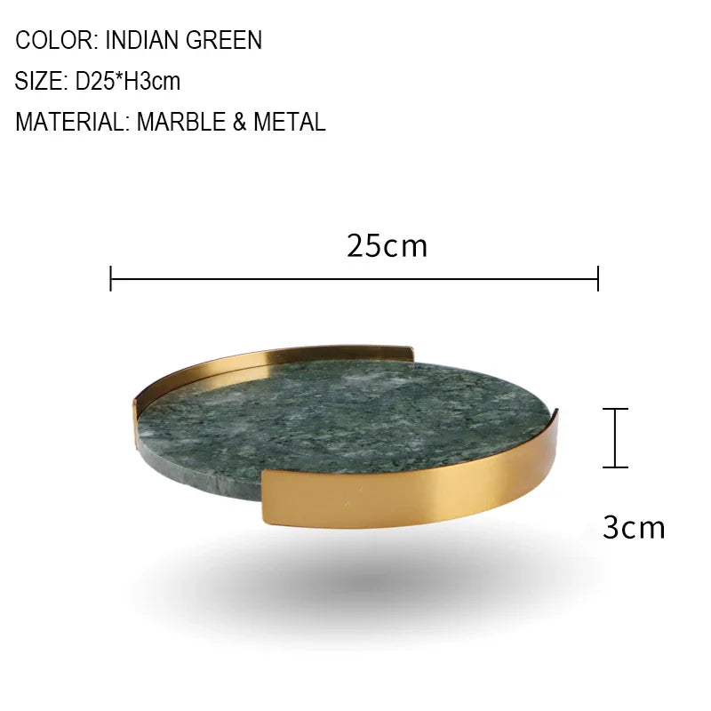 Afralia™ Marble Tray with Golden Metal Pallet for Bathroom Luxury Storage