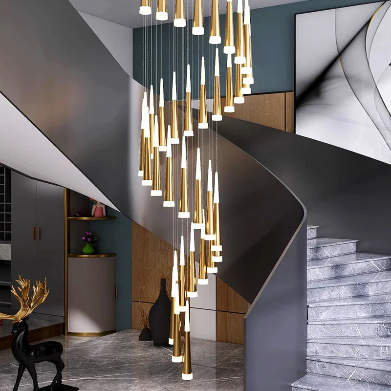 Afralia™ Nordic Stair Chandelier Living Room Dining Room Ceiling Pendant Lights Indoor Lighting