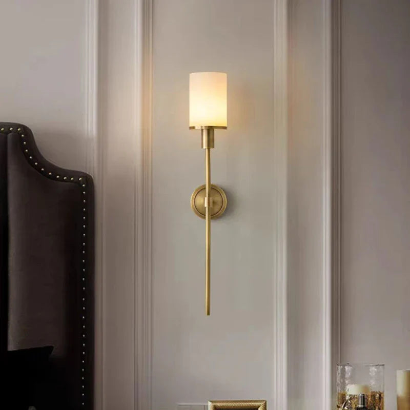 Afralia™ Marble Home Wall Light Sconce - Brass E14 Bulb, Gold/Black/Copper