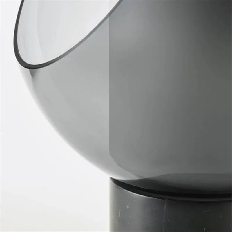 Afralia™ Smoke Gray Glass Table Lamp Hotel Living Room Bedroom Bedside Lighting