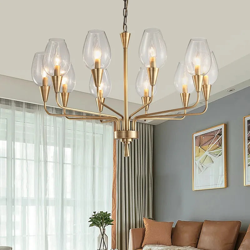 Afralia™ Modern Glass Chandelier for Living Room, Restaurant, Hotel, Bedroom – Premium Quality