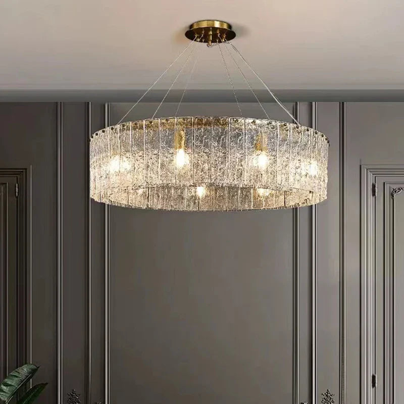Afralia™ Clear Glass LED Chandelier: Modern Luxury Living Room Art Deco Ceiling Light