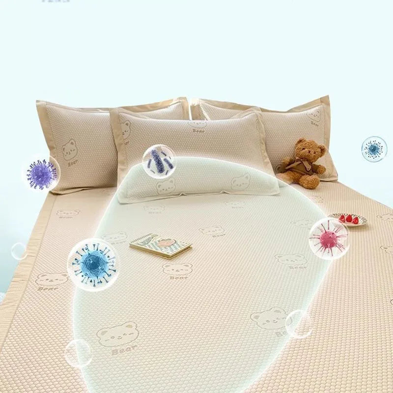 Afralia™ Summer Cool Bean Bear Jacquard Sheet Set - Lightweight & Breathable