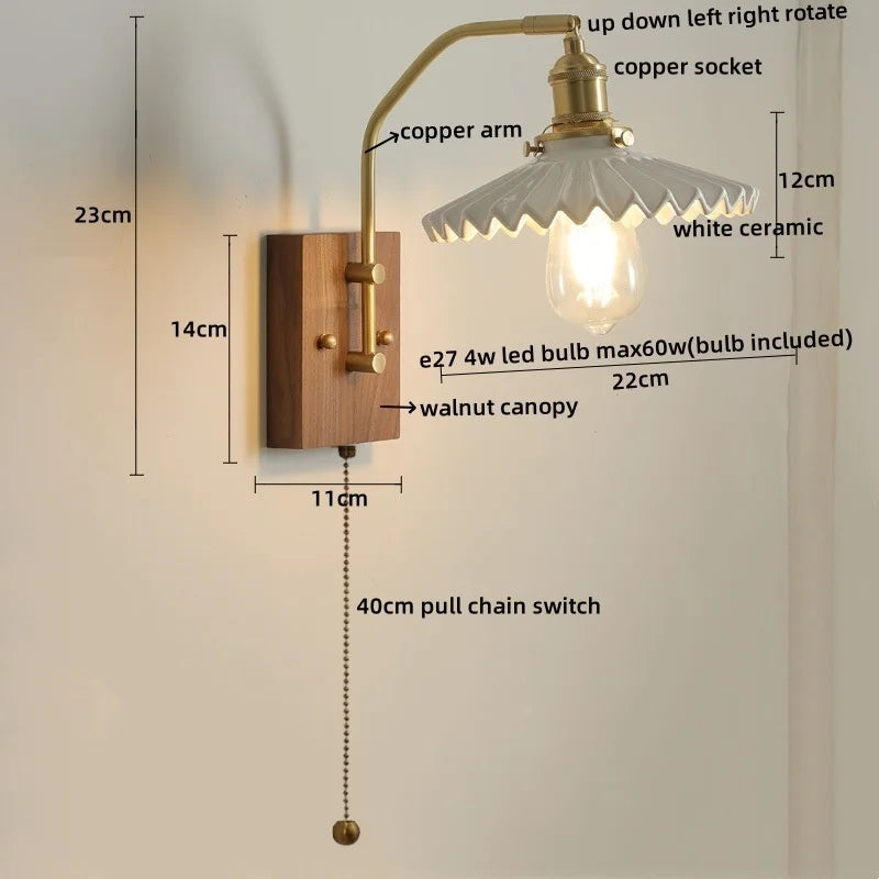 Afralia™ Glass Copper LED Wall Lamp Modern Stair Light Fixtures applique murale