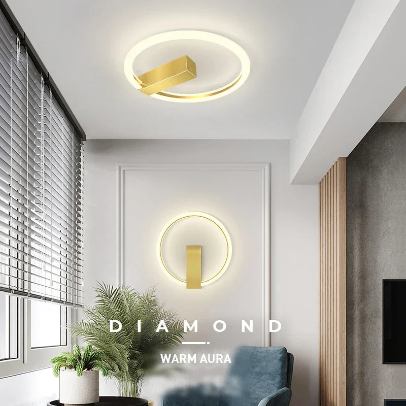 Afralia™ LED Wall Lamp - Modern Black Gold Sconce for Living Room Bedroom