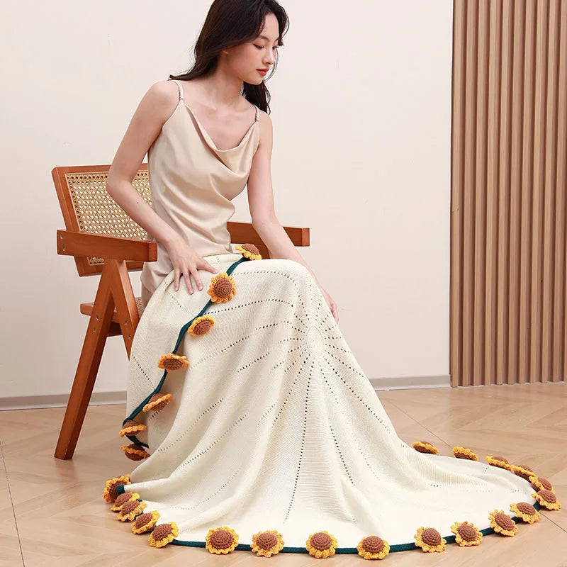 Afralia™ Sunflower Bouquet Blanket: Multifunctional Romantic Home Decor & Gift