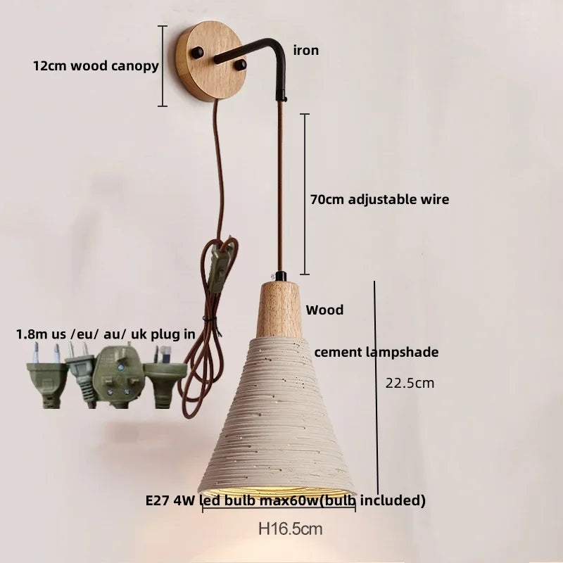 Afralia™ Modern Cement LED Wall Sconce for Home Decor