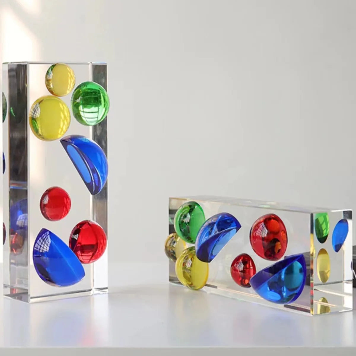 Afralia™ Colorful Crystal Sphere Half Round Home Decoration Ornament