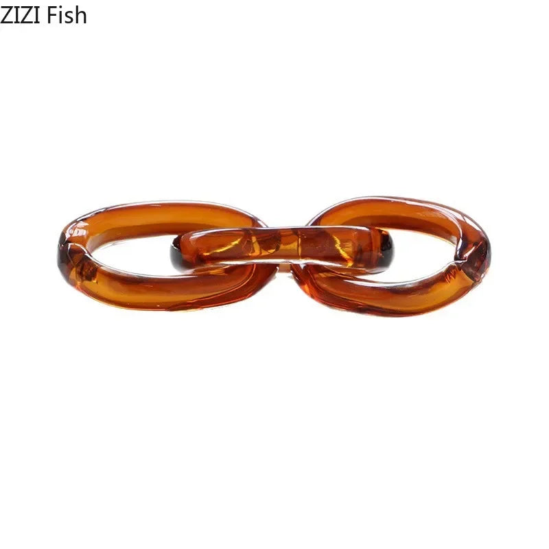 Afralia™ Twisted Knot Glass Chain Ornaments for Desk Decoration and Room Aesthetic