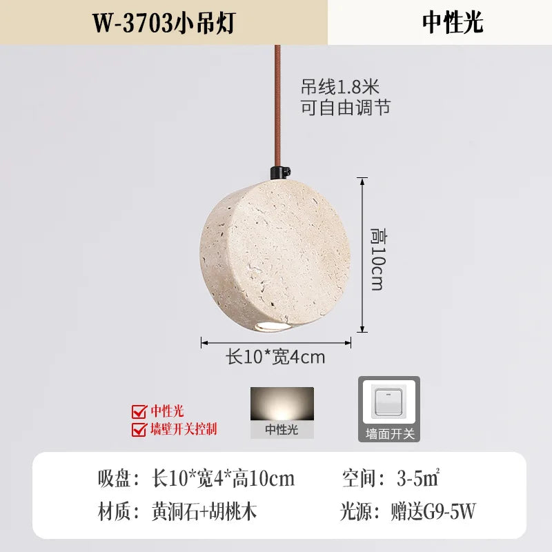 Afralia™ Stone Art Pendant Bell Chandelier - Retro Home Lighting Fixture