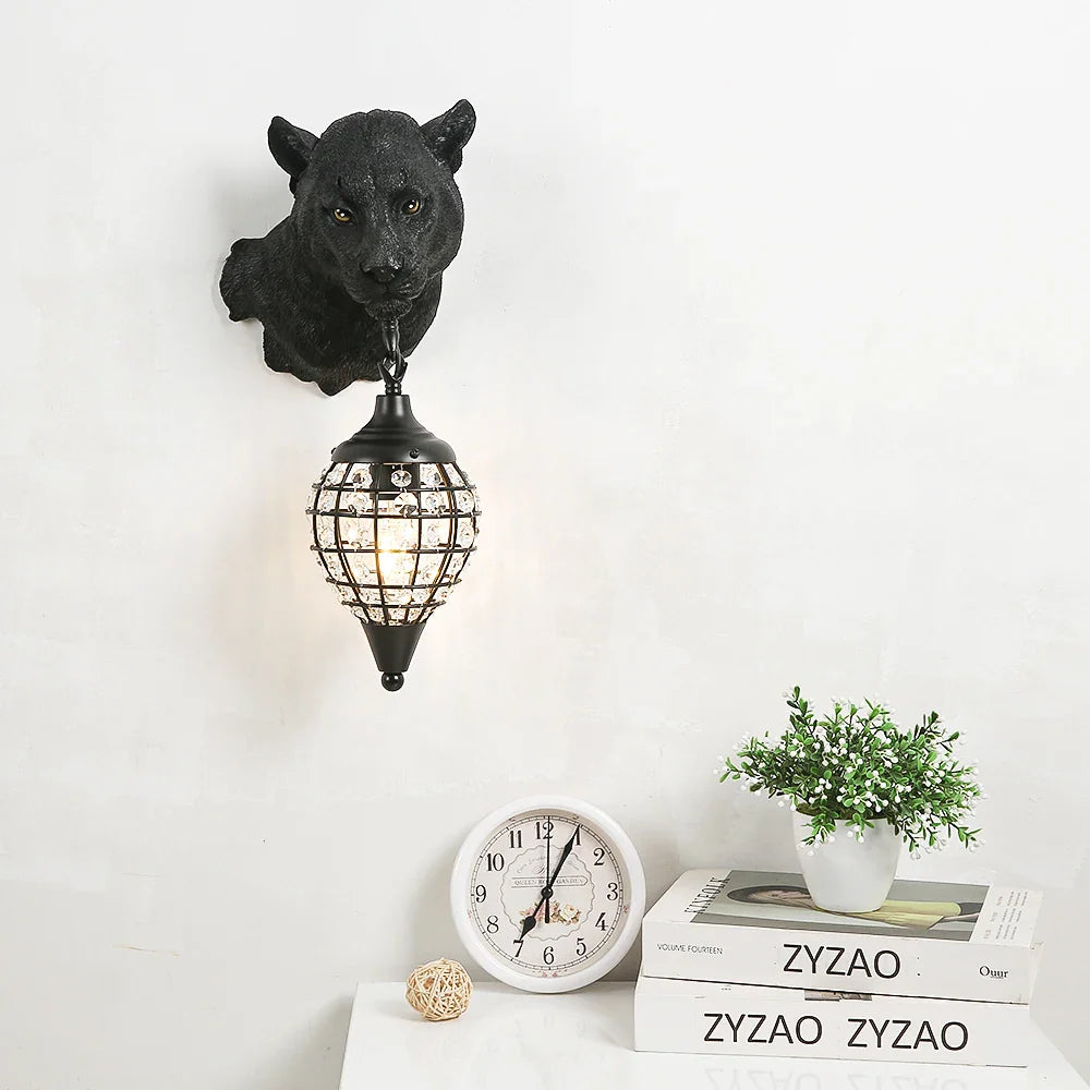 Afralia™ Leopard Wall Sconce Light Industrial Vintage Lamp for Loft Home Decor