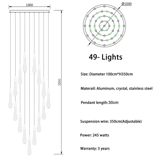 Afralia™ Crystal LED Chandelier: Modern Art Pendant Light for Restaurant, Bar, Staircase & Loft