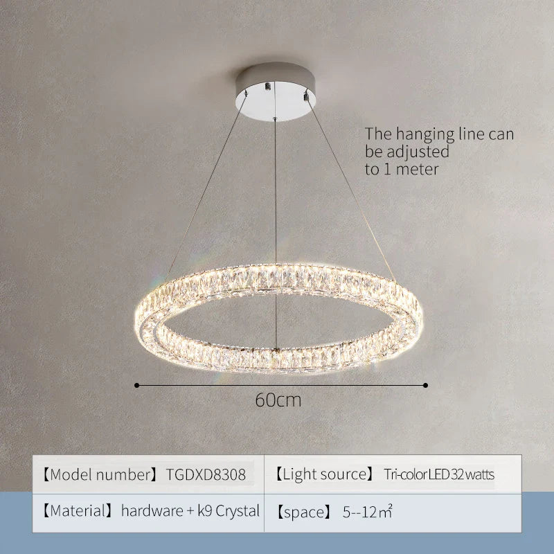 Afralia™ Crystal Chandelier Ring - Elegant Light Luxury for Living Room, Dining Room & Bedroom