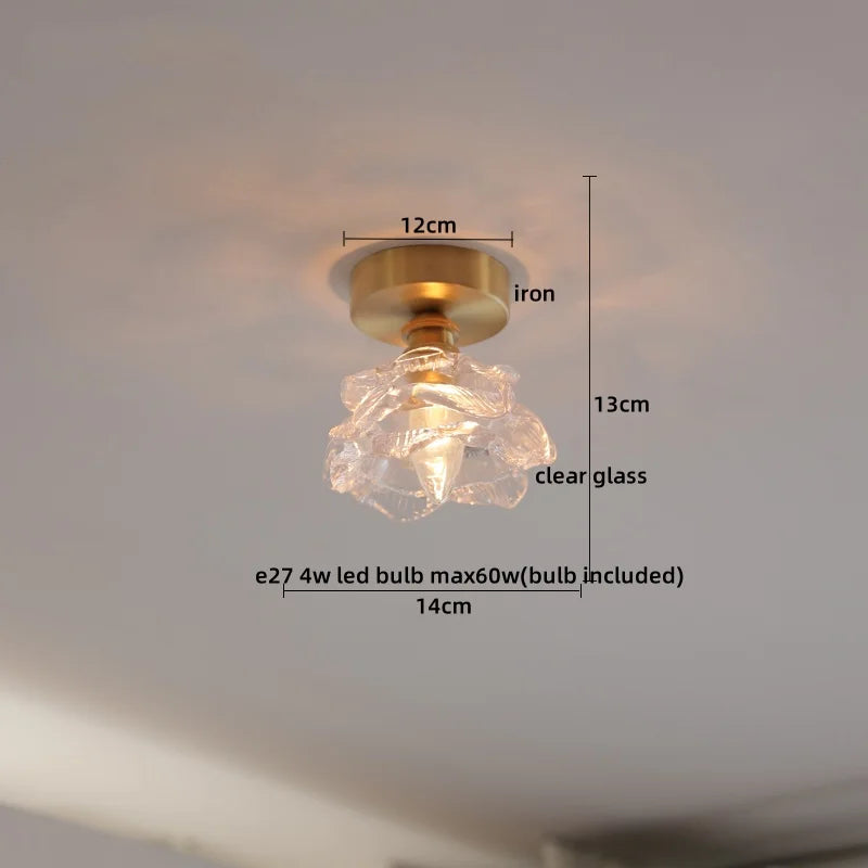 Afralia™ Modern Glass Copper LED Ceiling Light Chandelier for Home, Living Room, Kitchen
