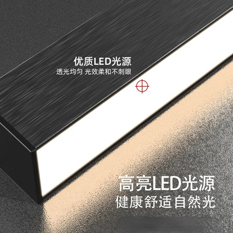 Afralia™ Modern Black Line Ceiling Chandelier LED Strip Lights
