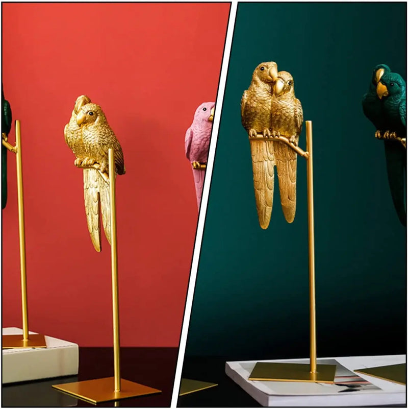 Afralia™ Macaw Resin Sculpture: Modern Parrot Statue for Home Decor & Ornament