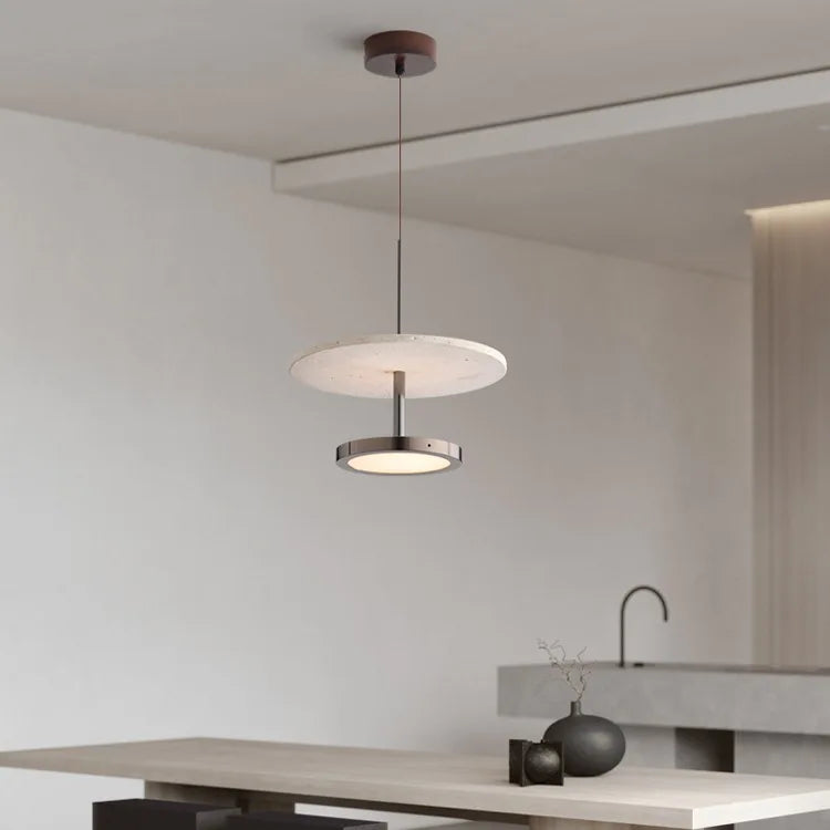 Afralia™ Black Stone Pendant LED Chandelier for Elegant Home Décor