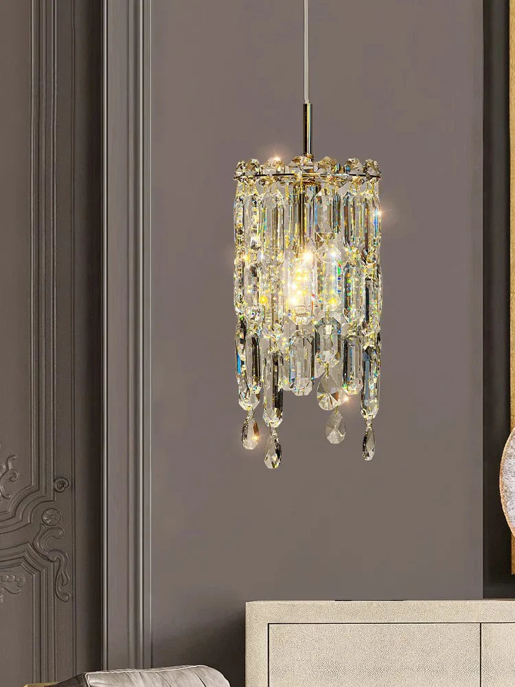 Afralia™ Crystal Bedhead Pendant Light for Master Bedroom, High-End Restaurant Chandelier