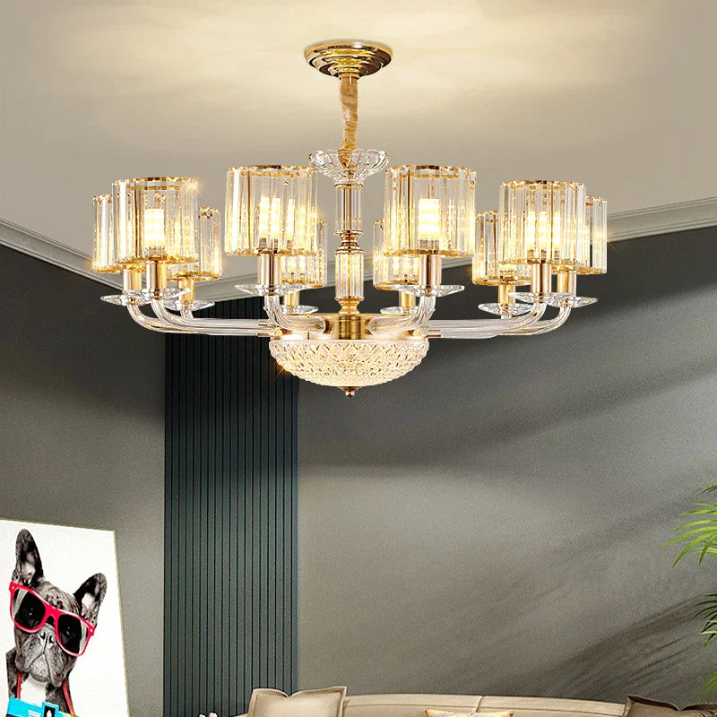 Afralia™ Crystal Glass Pendant Lamp: Modern European Luxury for Living, Dining, Bedroom