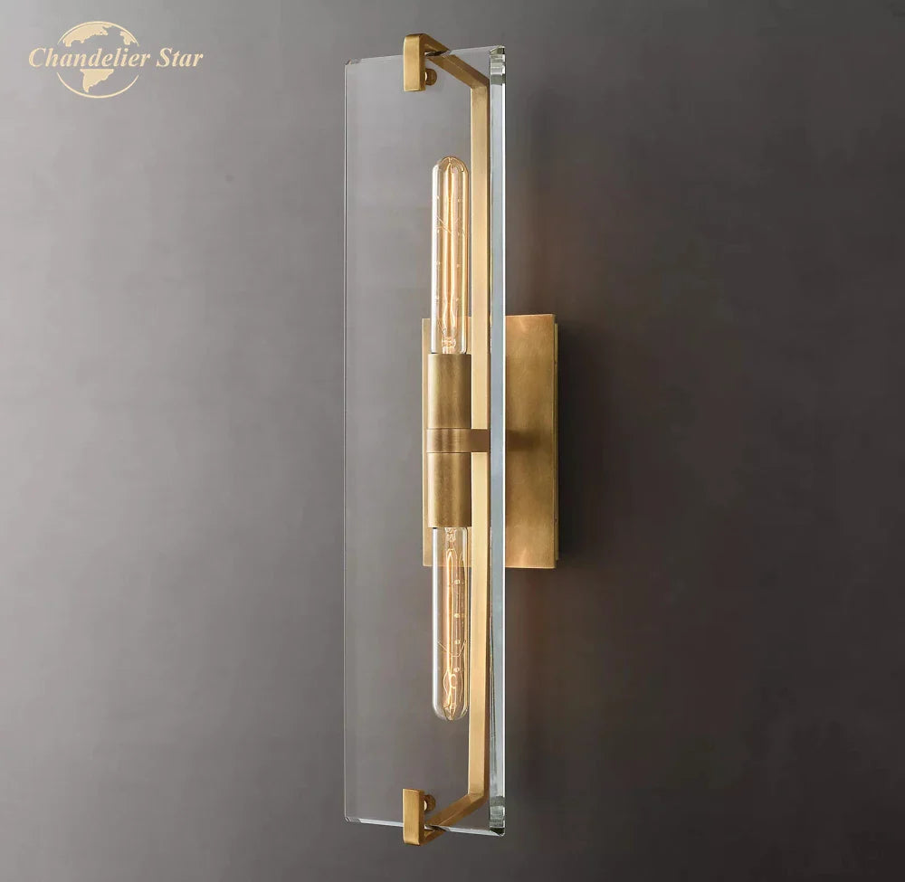 Afralia™ Modern Glass Wall Sconces | Marbuzet Linear Bedroom Living Room Lighting