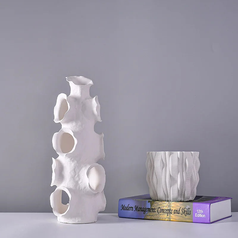 Afralia™ Ceramic Striped Vase for Stylish Home Décor & Flower Arrangements