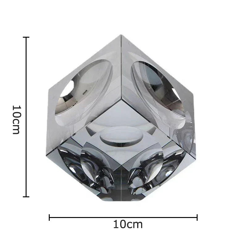 Afralia™ Crystal Cube Statue Desk Ornament - Creative Room Decor Sculpture