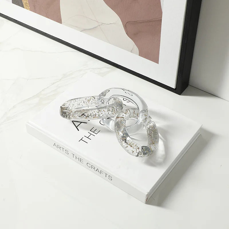 Afralia™ Colorful Geometric Ring Decor - Glass Handicrafts Home Accessories