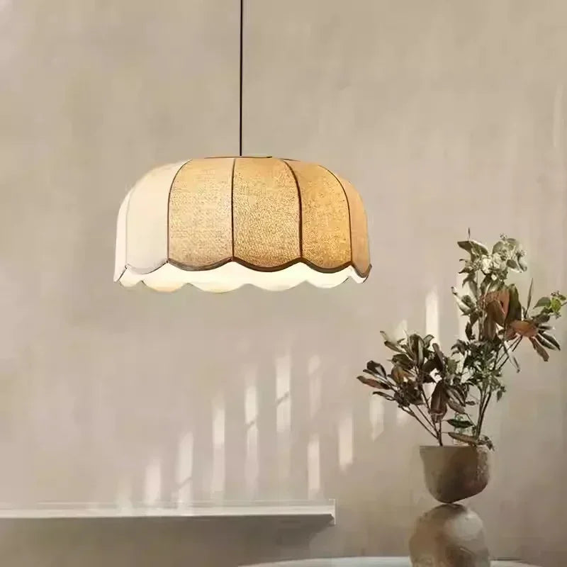 Afralia™ Nordic Linen Shade E27 LED Pendant Light for Dining Room & Bar
