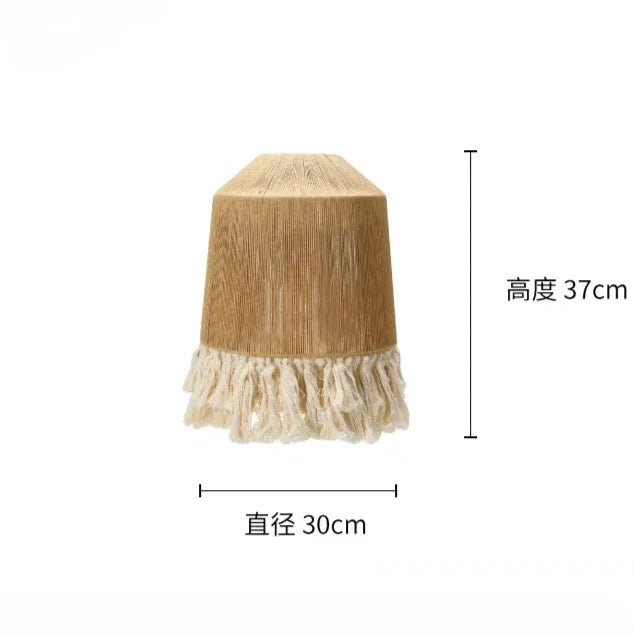 Afralia™ Vintage Hemp Rope Tassel Pendant Light for Kitchen Living Room Bedroom