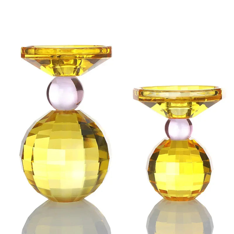 Afralia™ Crystal Candle Holder: Elegant Table Centerpiece for Romantic Events & Home Decor