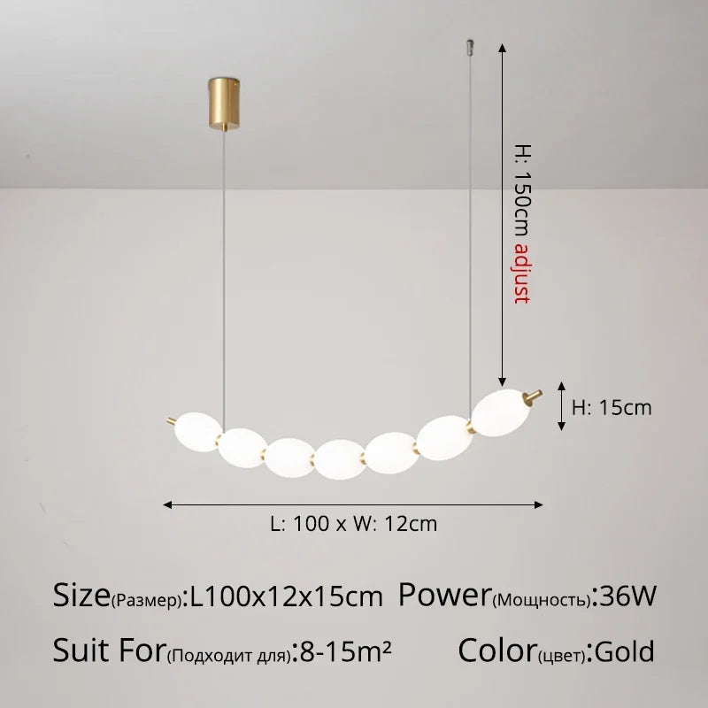 Afralia™ Bead Nordic Chandelier: Stylish Dining Room Pendant Light for Bar Table Adding Ambiance